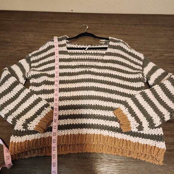Free People Portland Pullover Sweatshirt NWOT Stripes Med - Picture 2 of 11